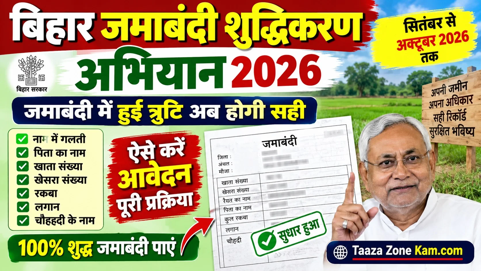 Read more about the article बिहार जमाबंदी शुद्धिकरण अभियान 2026: घर बैठे ऐसे जांचें और सुधारें अपनी जमाबंदी