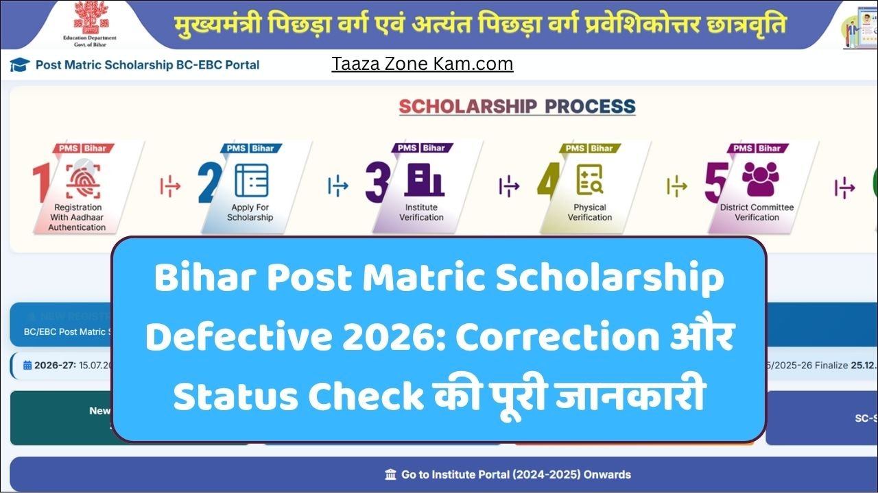 Read more about the article Bihar Post Matric Scholarship Defective 2026: Correction और Status Check की पूरी जानकारी